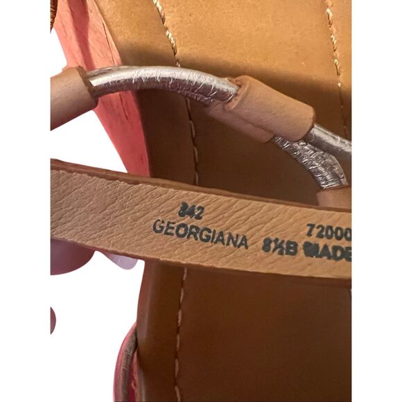Coach Womens Georgina Metallic Strappy Cork Platform Wedge Sandals Tan Size 8.5B - Picture 9 of 9